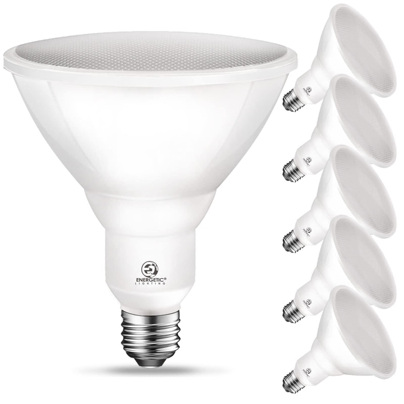Energetic PAR38 LED Flood Outdoor Light Bulb, 5000K Daylight, 90 Watt Equivalent (11W), Wet Rated, 900LM, E26 Base, Non-Dimmable, 6 Pack Daylight 5000k 6 Count (Pack of 1)