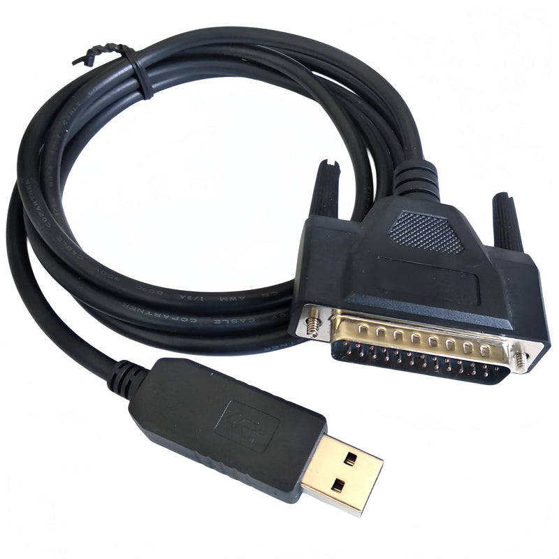 USB Programming Cable for Fanuc CNC DNC, USB to DB25 Male Console Cable for Fanuc, Built in FTDI Chip (6FT/1.8M)