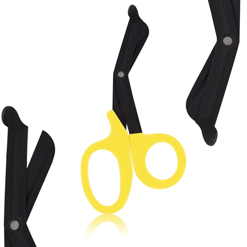 Heavy Duty Fluoride Coated Nurse Doctor Medical Paramedic Trauma Shears Scissors 7.25" (ODONTOMED2011) (Yellow) Yellow