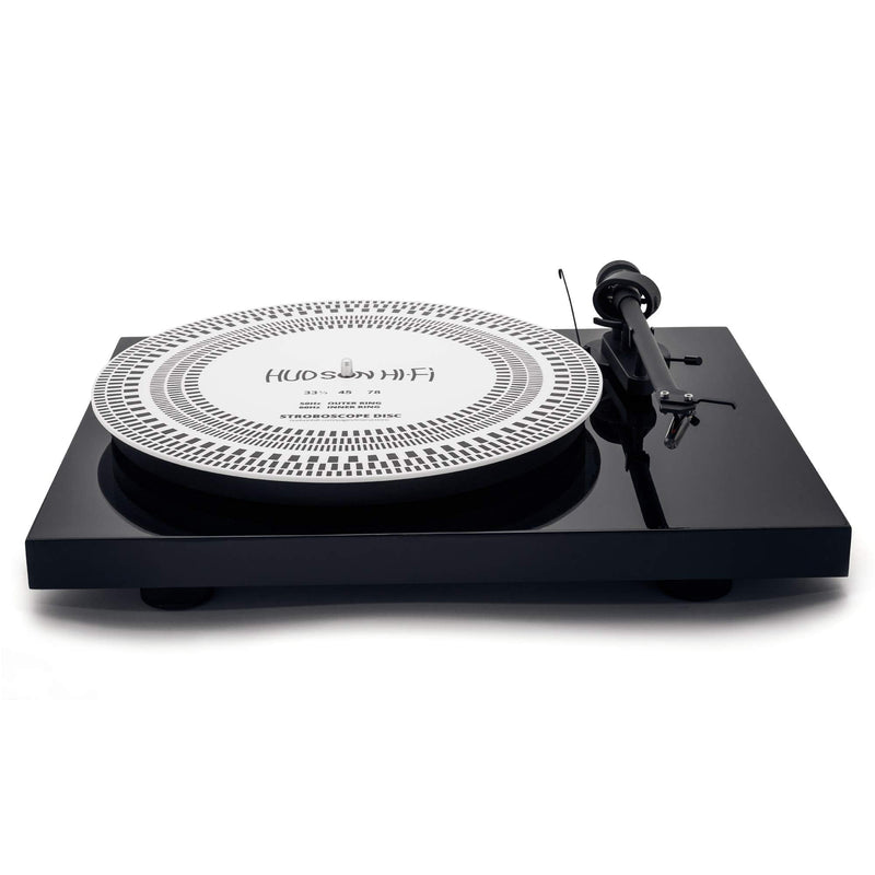 Hudson Hi-Fi Turntable Double Sided Cartridge Alignment Protractor Mat includes Stroboscope Side Protractor – Strobe