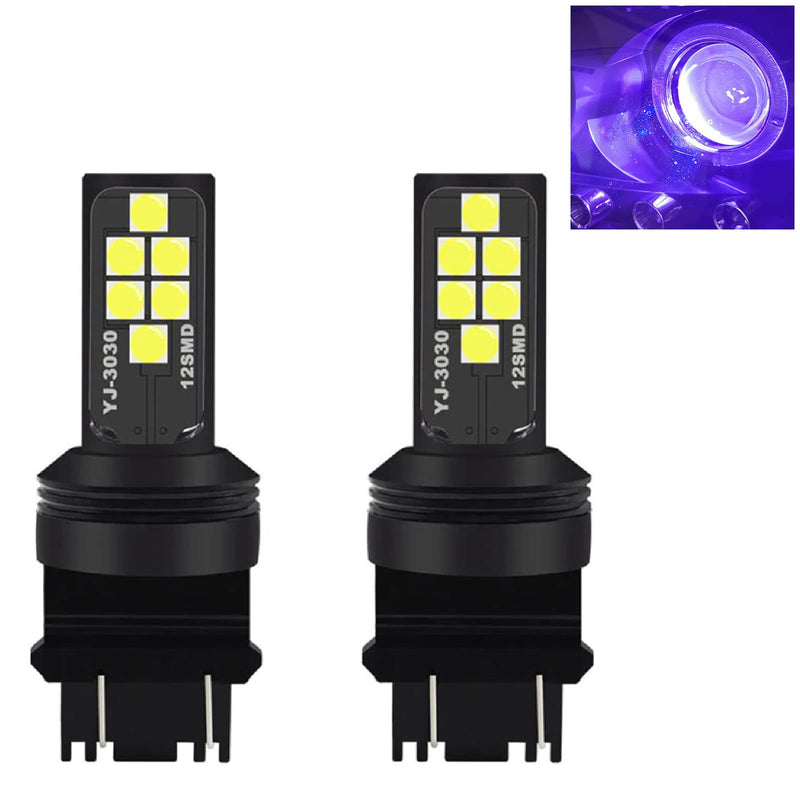 SOCAL-LED LIGHTING 3156 3157 Purple LED Turn Signal Bulb Advanced 3030 SMD Bright Colorful DRL Brake Lamp Parking Tail Light, Pack of 2 3157 (T25)
