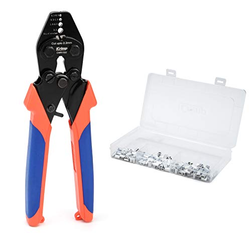iCrimp Wire Rope Crimper Cutter Set for 0.1–2.2mm with 150pcs Ferrules 2.2mm Wire Rope Crimper Set