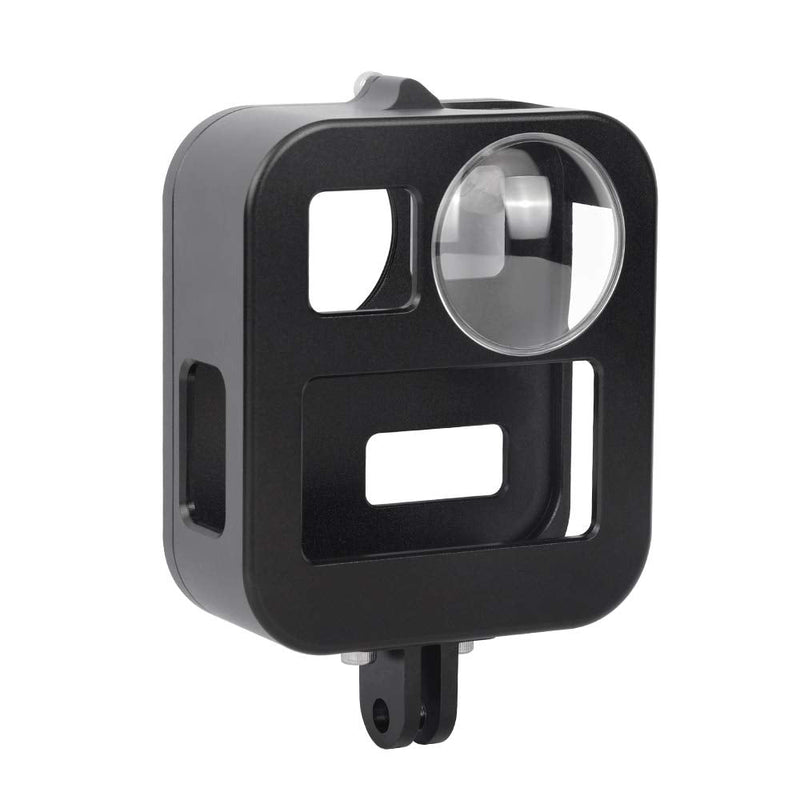 PULUZ Housing Shell Protective Cage for GoPro Max, CNC Aluminum Alloy Frame Case with Lens Protection & Mounting Accessories