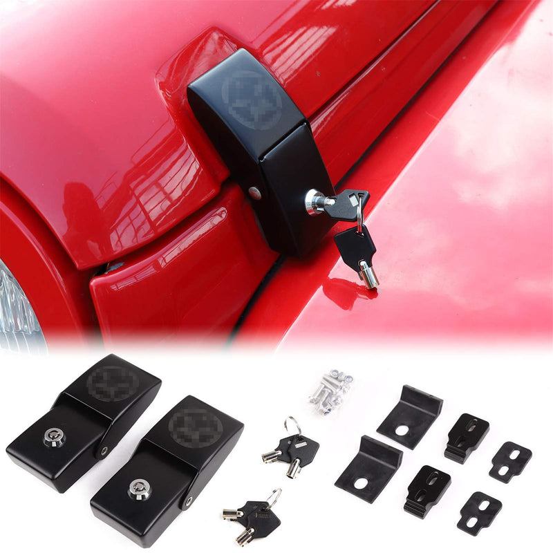  [AUSTRALIA] - JeCar Hood Latches Locking Hood Catch Kit Aluminum Alloy Hood Locks Compatible with Jeep Wrangler 2007-2018 JK JKU, 2018-2023 JL JLU & 2020-2023 Gladiator JT, Skull Style JC0718