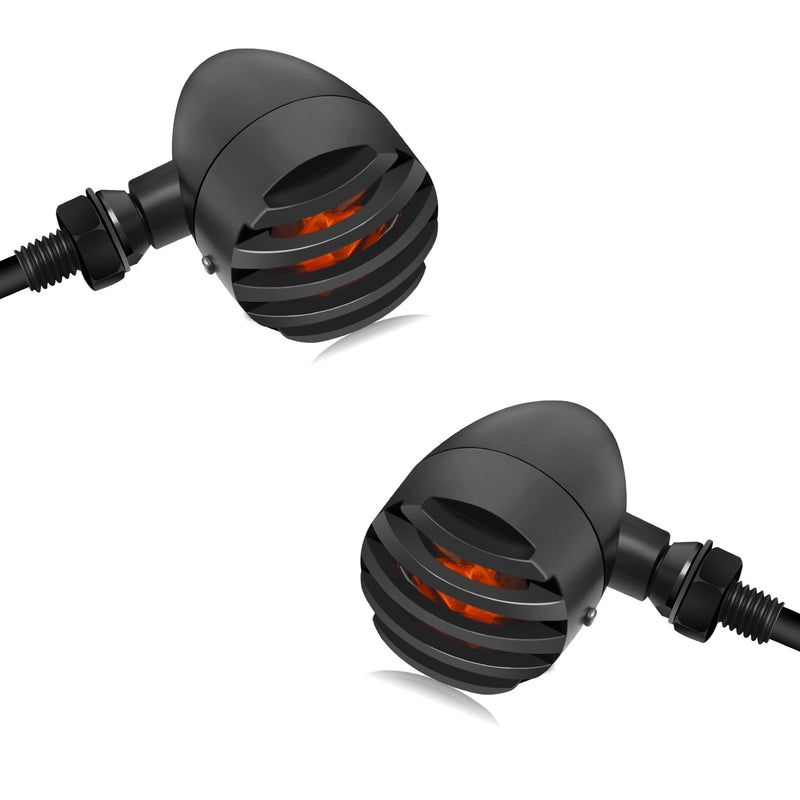 NTHREEAUTO Motorcycle Blinkers, Waterproof Aluminum Bullet LED Turn Signals, Rear Red Indicator Light Compatible with Harley Dyna, Honda, Yahama, Bobber,Suzuki and Kawasaki 12V Motorbikes Black/Red