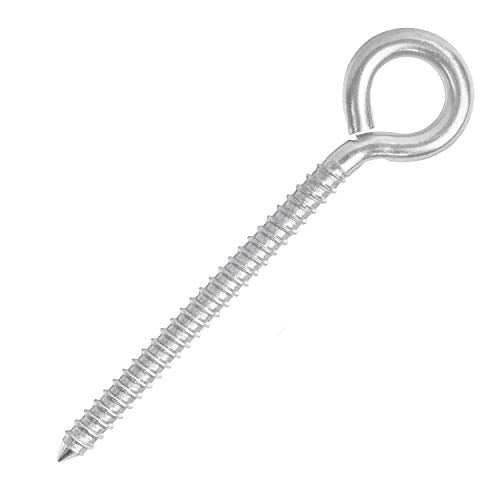 1/2” x 4” Long Stainless Steel Lag Eyebolts, T316 Marine Grade – Lot of 5 1/2" x 4"