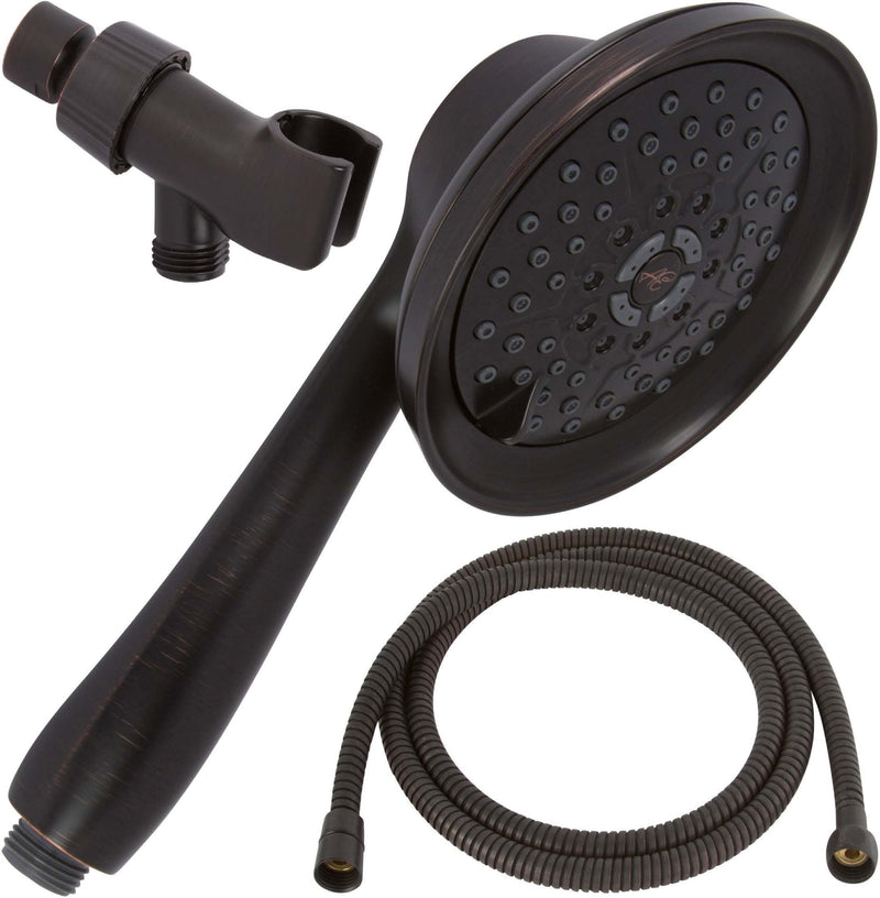 Aqua Elegante Massage & Mist Handheld Shower Kit - 6 Function High Pressure Adjustable Hand Held Showerhead with Hose and Mount, Easy Install for Boosting Low Water Flow - 1.8 GPM - Oil-Rubbed Bronze Oil Rubbed Bronze
