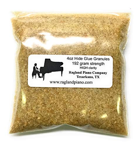 4oz Hide Glue Granules/Crystals, 192 Gram Strength, High Clarity