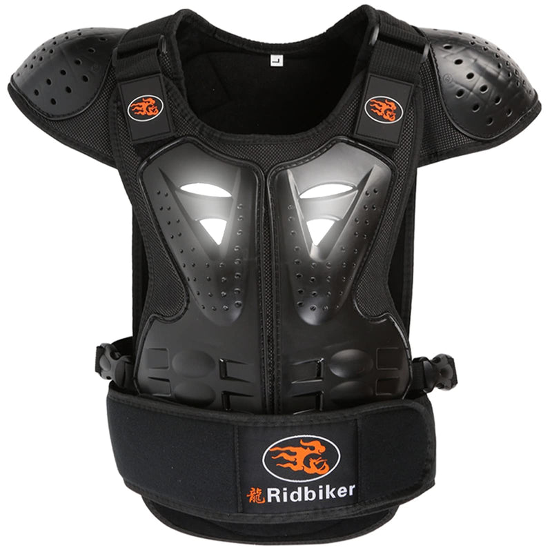 Kids Dirt Bike Gear Chest Protector Motocross Gear Body Armor Vest for Motorcycle Protective Gear Motocross Chest Protector Motorcycle Riding Gear (Black, Medium) Black
