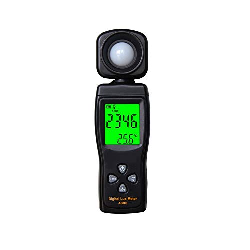 Digital Lux Meter, Illuminometer, Photometer, 0～200,000 Lux Measure Range, Lux/FC Unit Selection for Homes, Agriculture, Warehouses, Farms, Stage, Stadiums