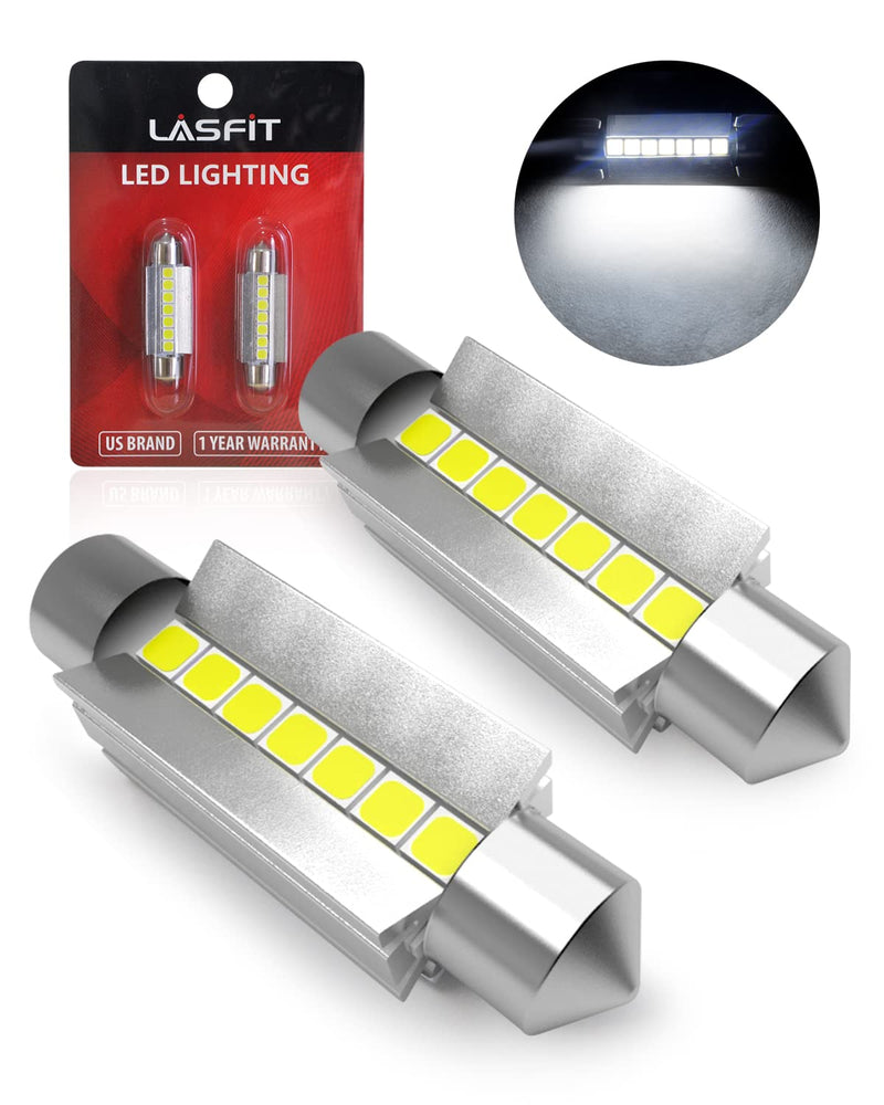 LASFIT Super Bright 42MM LED Festoon 41MM 211-2 578 212-2 LED Use for Dome Map Door Interior Door Trunk Glove Box Lights 6000K White Light Upgraded(2pcs) 2 Bulbs