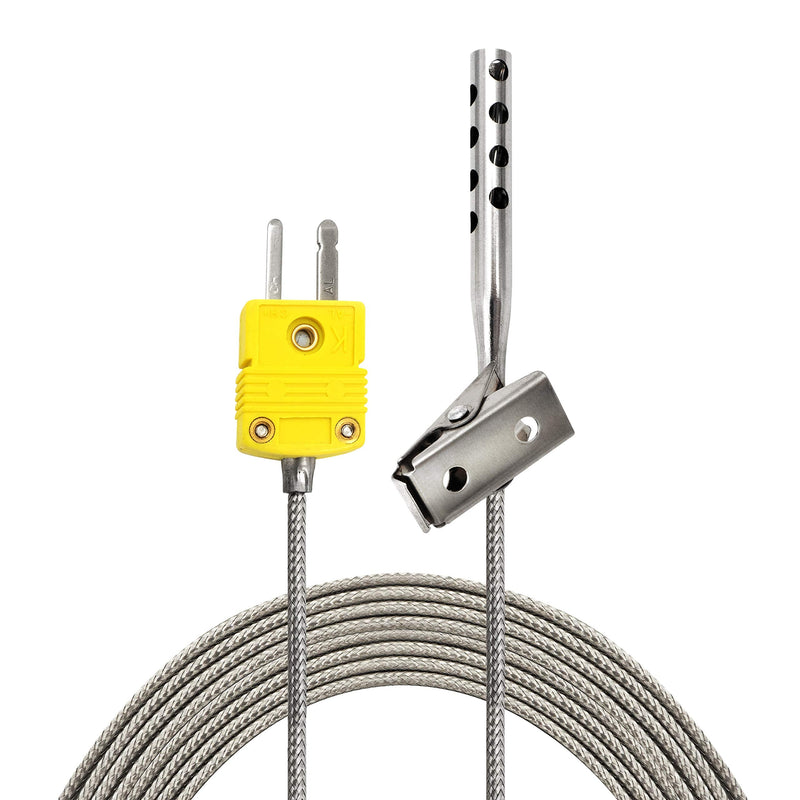 PerfectPrime TL3163K K-Type Thermocouple Temperature Sensor Probes 316L stainless steel 752°F, Open Hole Clip for Air Temperature 400C /316L Clip