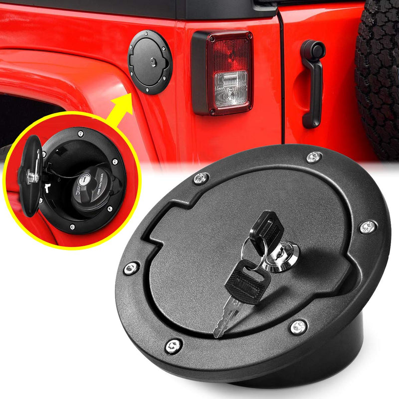 Fuel Filler Door Locking Gas Tank Cap Cover for Jeep Wrangler Accessories 2007-2018 JK Unlimited Rubicon Sahara for JK 2007-2018