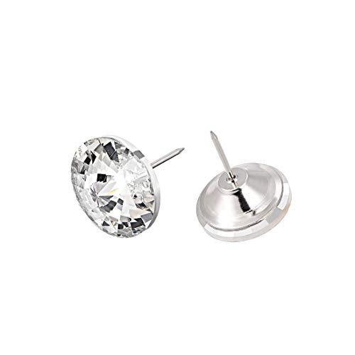 uxcell Crystal Upholstery Nails Tacks, 25mm Dia Head 21mm Length Shank for Furniture Sofa Headboards, 30 Pcs 25mmx21mm