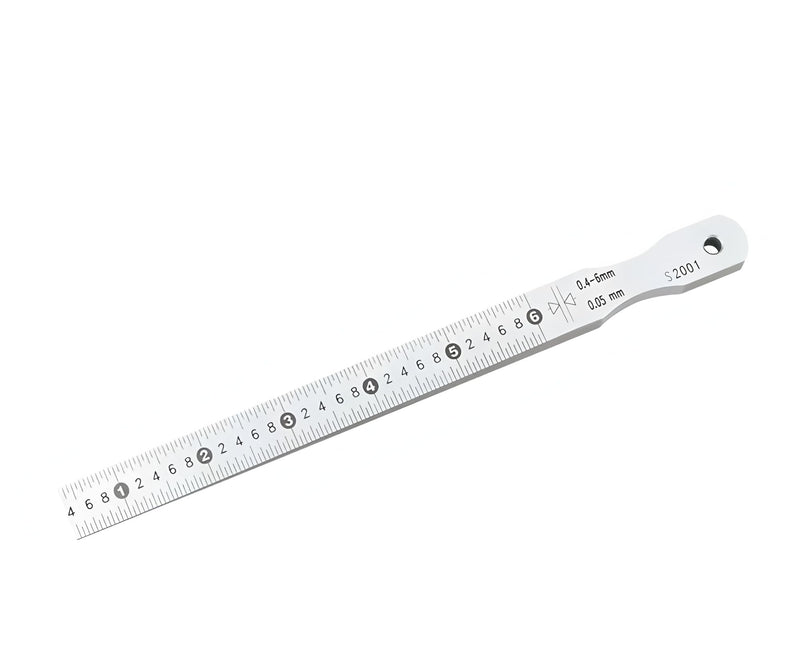 Precision Wedge Gap Feeler Gauge with High-Contrast Markings, Stainless Steel Taper Gauge for Automotive Repair & Metalworking - Easy-Read Scale Design, Clear Numerical Identification(0.4-6mm) 0.4-6mm