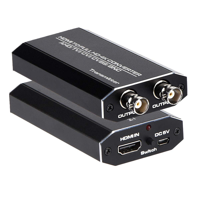 HDMI to AHD Converter, HDMI to AHD Adapter with AHD Loopout 500M Repeater for HD CCTV Outdoor Home Security Surveillance IP Camera System AHD DVR NVR Video Recorder