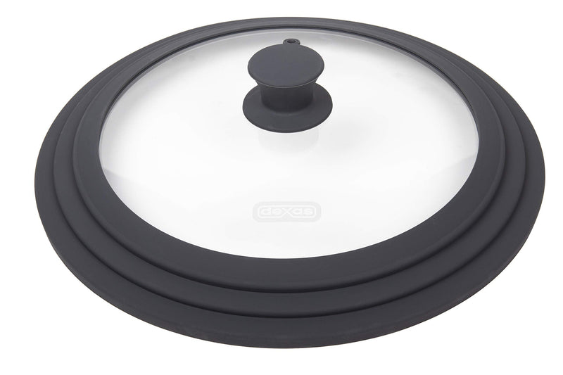 Dexas FlexLid Universal Pan Lid Made from Tempered Glass and Silicone, Fits cookware from 9¾" - 12½" in diameter Fits 12.5 Inch Pots