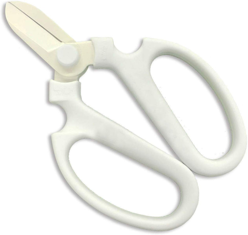 Japanese Flowers and Herbs Scissors, White