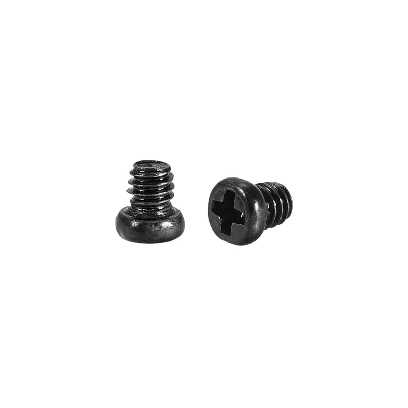 uxcell M2x2mm Phillips Screw Fastener Black 2.8mm Dia Screw Head for Laptop PC TV Fan Switch 100pcs