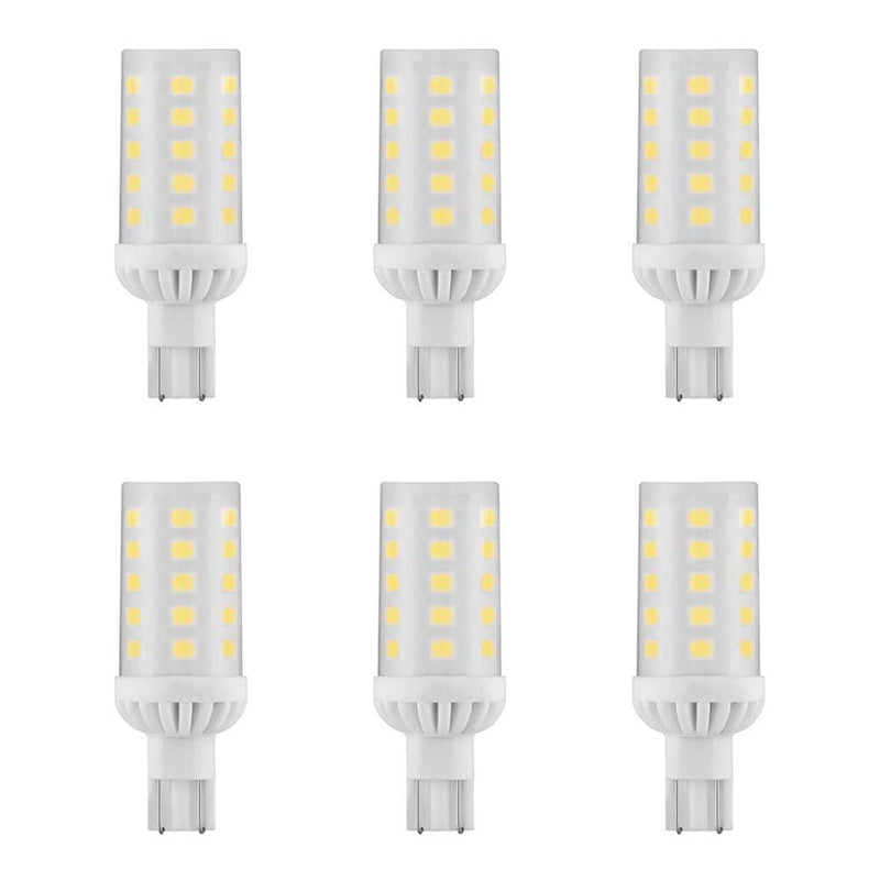 T5 T10 Wedge Base 921 912 12V LED Light Bulbs, 4W T10 LED Bulbs, Warm White 2700-3000K for RV Camper Travel Tailer Marine Lights and Outdoor Landscape Deck Stair Step Path Lights 6-Pack 6 Count (Pack of 1)