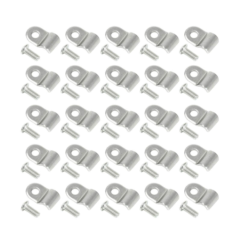 SUPERFASTRACING 50pcs 3/16" Stainless Steel Brake Line Clamp & Screw Street Rod Truck Dune Buggy 3/16"