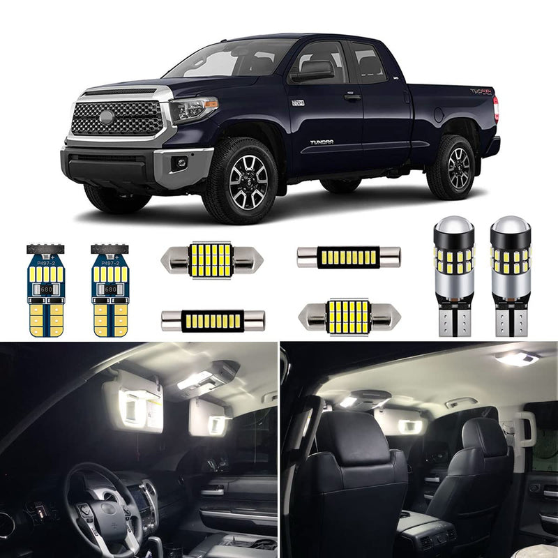 Super Bright 6000K White LED Interior Light Bulbs Kit Package for 2007-2019 2020 2021 Toyota Tundra + Install Tool