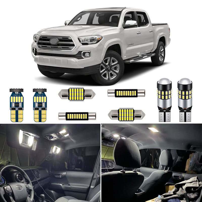 Super Bright 6000K White LED Interior Light Kit Package for 2016 2017 2018 2019 2020 2021 2022 Toyota Tacoma + Install Tool