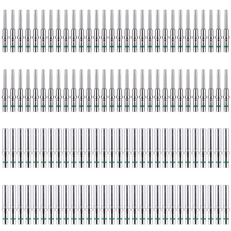 JRready ST6119 Deutsch Contact Kit, Deutsch Solid Pin Size 16, Closed Barrel Contacts Kit, Solid Contacts for DT Connectors, 14-20AWG, 13A, Green Stripe, 60 Pairs Size16 60pairs