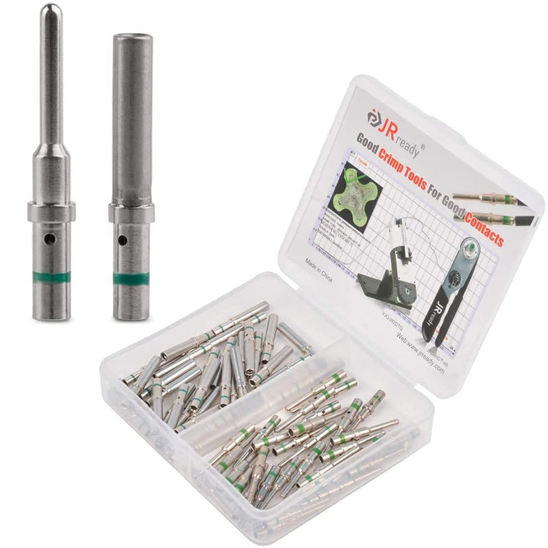 JRready ST6120 DT Connector Terminal Kit Contact Size 16, Male Pins 0460-215-16141/Female Sockets 0462-209-16141 Solid Contacts Wire Gauge 14-20 AWG, 30 Pairs Size 16, 30 Pairs