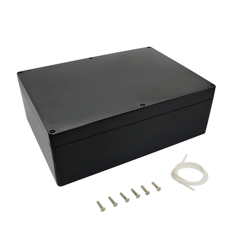 LeMotech Project Box ABS Plastic IP65 Waterproof Dustproof Electrical Junction Box Outdoor Enclosure for Electronics Black 11.41" x 8.26" x 3.93" (290 x 210 x 100mm) 11.41" x 8.26" x 3.93" Black (1 pack)