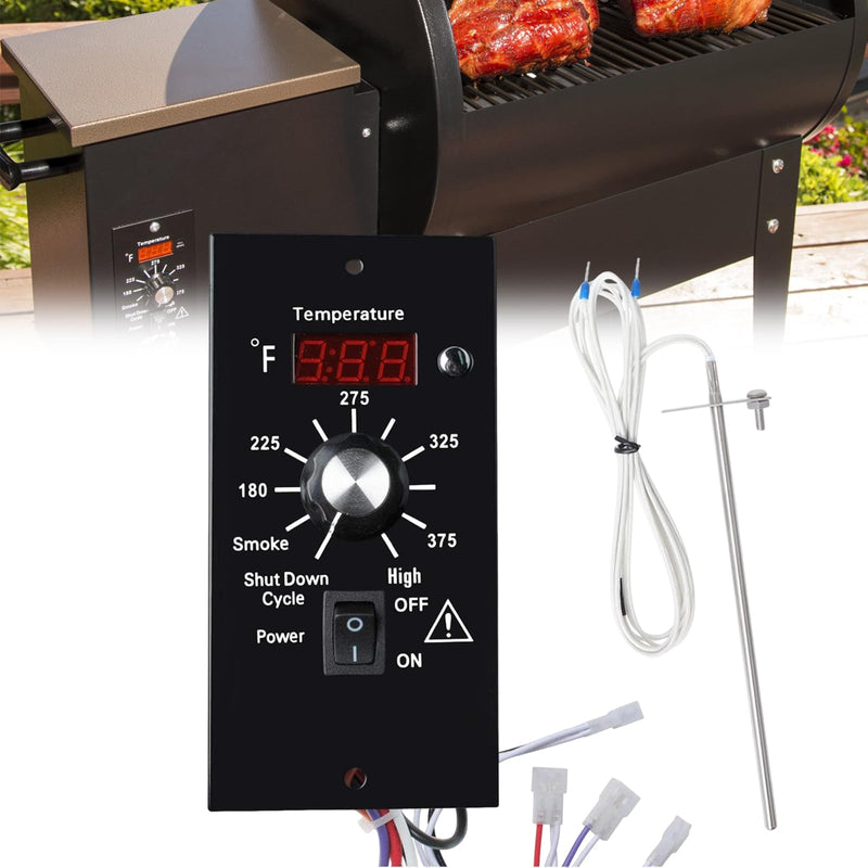 Digital Thermostat Kit Compatible with Traeger Pellet Grills BAC200 BAC388 BAC389 BAC382 Replacement Parts with LED Display Temperature Control Panel & 7" RTD Temperature Sensor Probe BAC236 BAC283 Compatible with Traeger Pellet Grills BAC236 Kit