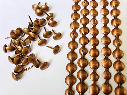 decotacks® Upholstery Nails/Tacks Trim, 10 Pcs, 1.1 Yards Long Strips, can Cover 11 Yards (Antique Copper (French Natural), 7/16in (11MM)) DX0511AC-S1M Antique Copper (French Natural) 7/16in (11MM)