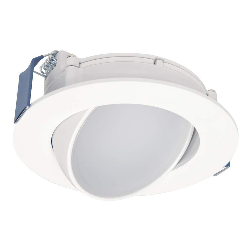 Halo HLA406VWFL9FS1EMWR HLA 4 in. Color Selectable (2700K-5000K) Canless Wide Beam Adjustable Gimbal Integrated Kit LED Recessed Trim, Round, White White Wide Beam 4" Gimbal - ROUND