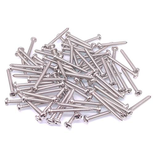 Yodaoke 100pcs #10 x 1-3/4" 304 Stainless Steel Phillips Pan Head Wood Screws #10 x 1-3/4"