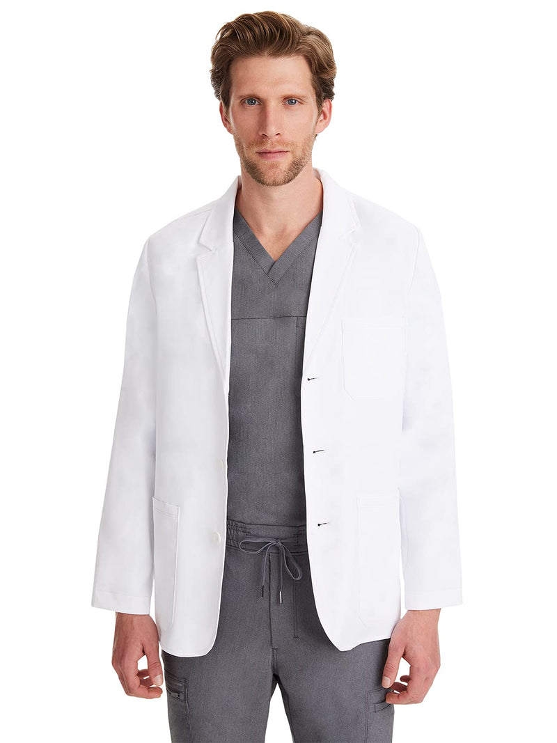 Healing Hands Medical Lab Coat Leo Coat with 5 Pockets, Soft & 2-Way Stretch Fabric 5150 Standard Size 30.5" Medium White