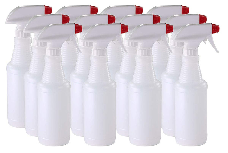 Pinnacle Mercantile Plastic Spray Bottles Leak Proof Technology Empty 16 oz Value Pack of 12 Made In USA 16 Oz, 12 Pack