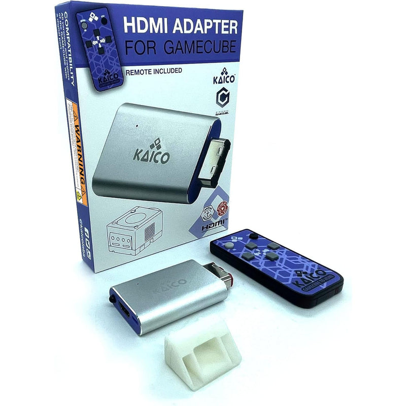Kaico Gamecube HDMI Adapter for Nintendo Gamecube DOL-001 with GCVideo | Uses GCVideo with 2x line doubling, scanline options, pure digital output, remote control, and no external power