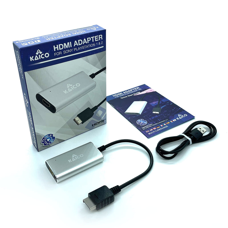 Kaico PS1 HDMI / PS2 AV Cable Compatible with Sony PlayStation & PS2 Models - Switch Between RGB & Component - PS1 & PS2 to HDMI Converter for Any HD TV | Supports RGB and YPbPr component modes for PS1 and PS2 games, with built-in switch, plug-and-play...