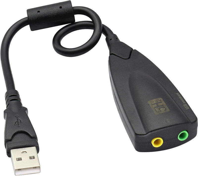 zdyCGTime USB External Stereo Sound Adapter 5hv2 Multi-Function USB 2.0 External 3D Virtual 7.1 Channel Sound Card Adapter with 3.mm Headphone Mic Jack for Mac Win 7 PC Laptop Desktop cable