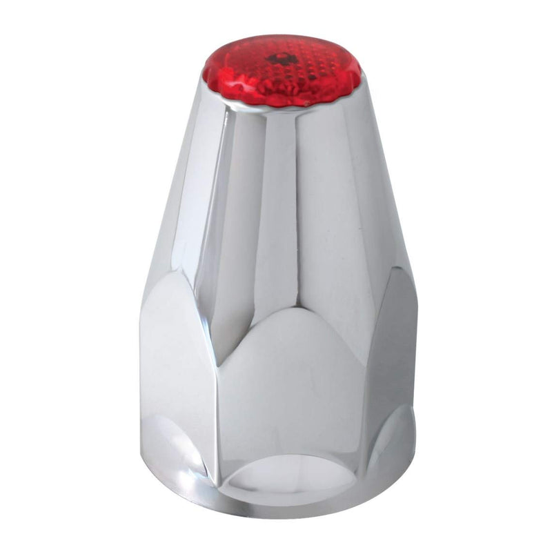 GG Grand General 10324SP Screw-in Chrome Plastic Nut Cover w/Red Reflector, Set of 10 Red