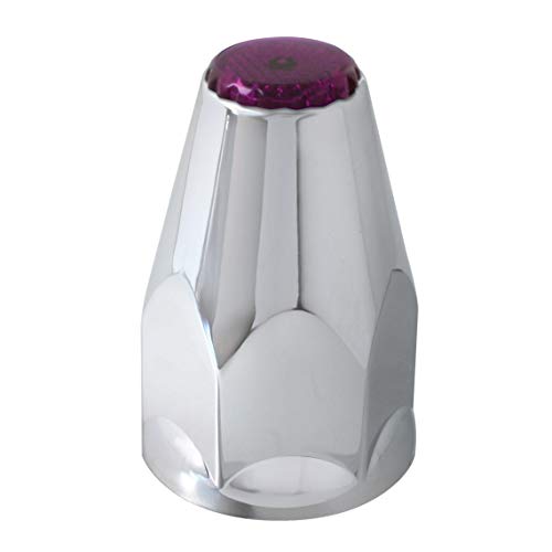 GG Grand General 10323SP Screw-in Chrome Plastic Nut Cover with Purple Reflector, Set of 10