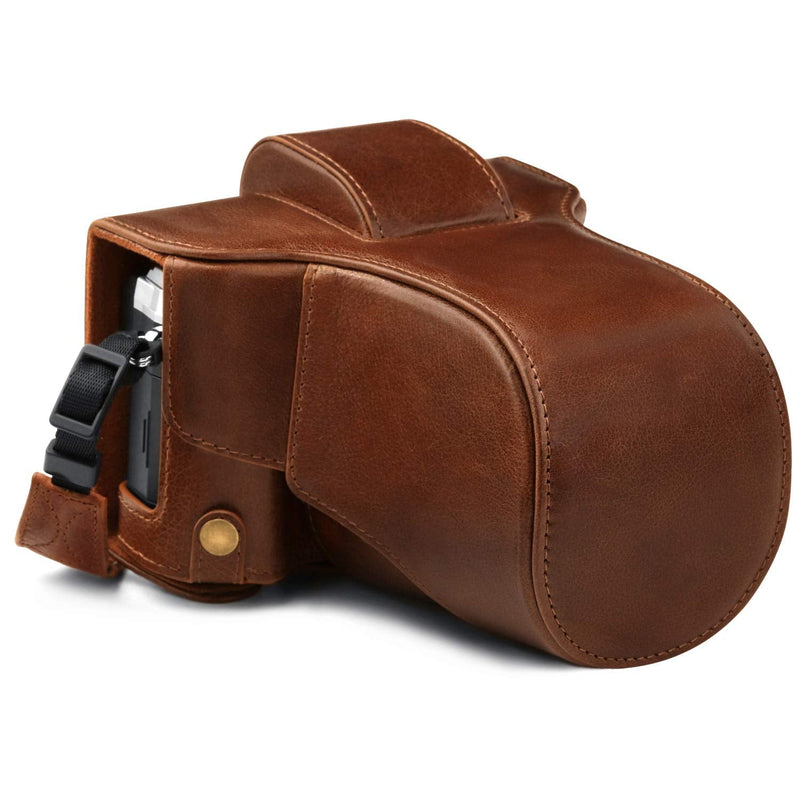Megagear MG1863 Ever Ready Genuine Leather Camera Case Compatible With Olympus Om-D E-M5 Mark Iıı - Brown