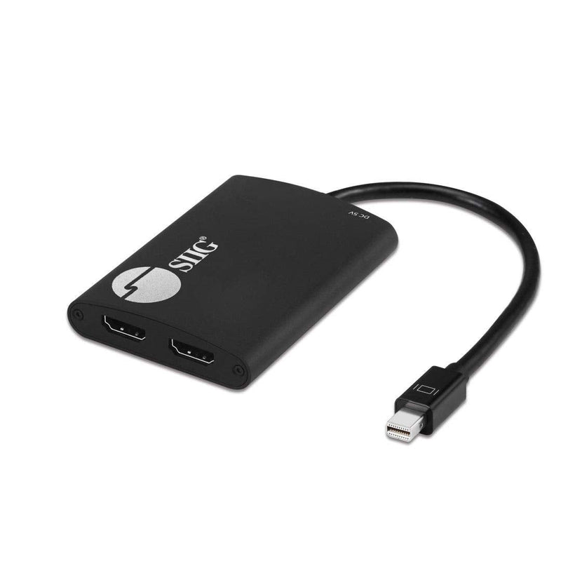 SIIG 2-Port Mini DisplayPort 1.2 to 2 HDMI MST Hub Video Splitter, DisplayPort Daisy Chain Monitor, Not for MacOS, TAA Compliant (CE-DP0L11-S1) 2x HDMI