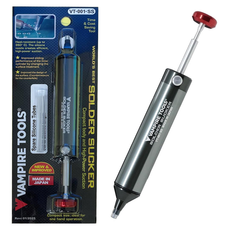 VAMPLIERS Premium Solder Sucker Made in Japan Heavy Duty Desoldering Pump High Power Vacuum Suction SS-03