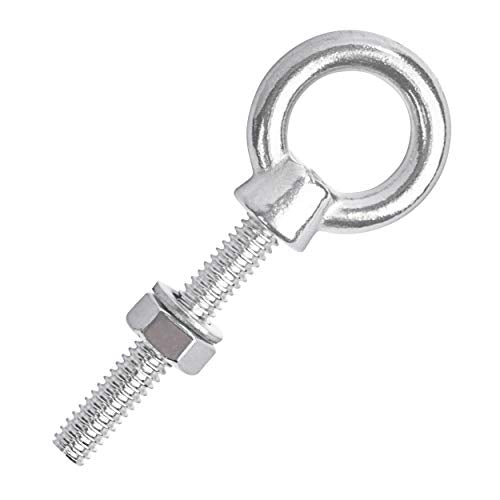 3/8” x 6” Long Stainless Steel Shoulder Threaded Eyebolts, T316 Marine Grade – Lot of 5 3/8" x 6"