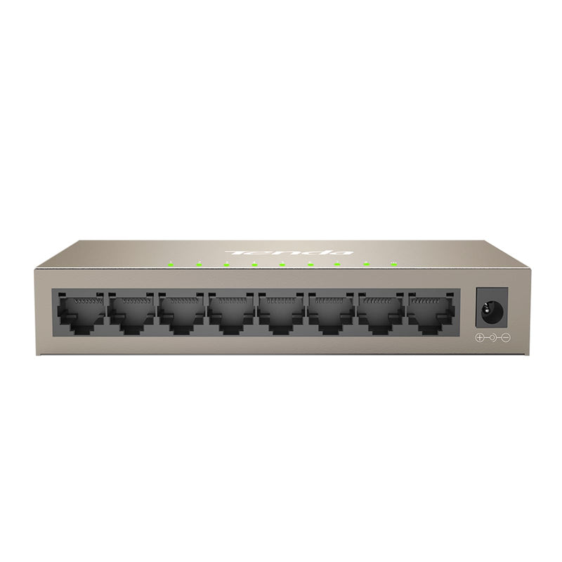 Tenda TEG1008M, 8 Port Gigabit Switch, Unmanaged Ethernet Switch with Traffic Optimization, Plug & Play, Fanless & Metal Design Network Switch Hub, Desktop/ Wall-Mount, Limited Lifetime Protection