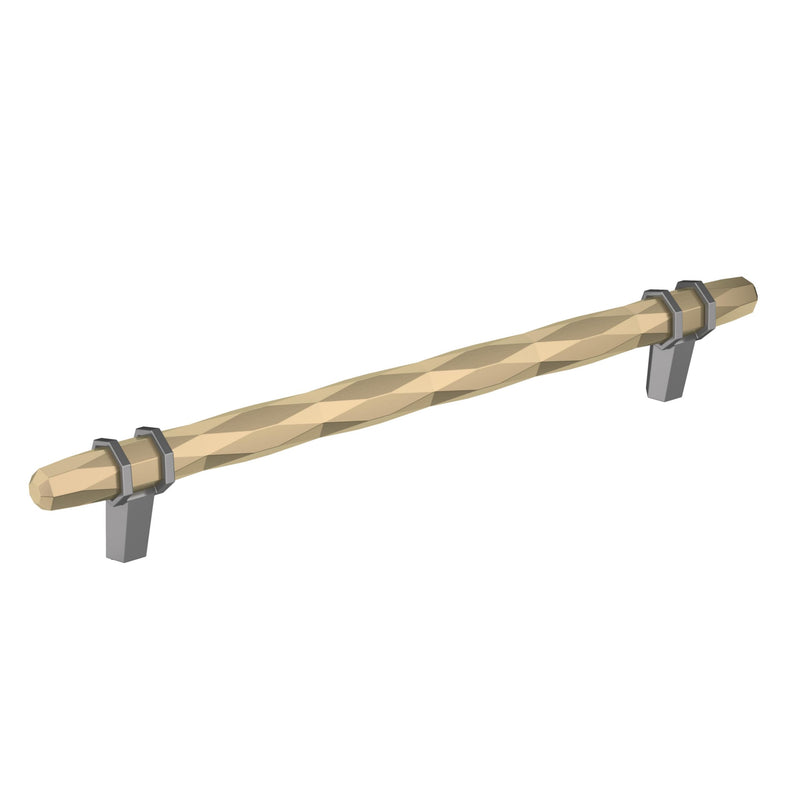Amerock | Cabinet Pull | Golden Champagne/Black Chrome | 8 inch (203 mm) Center-to-Center | London | 1 Pack | Drawer Pull | Drawer Handle | Cabinet Hardware 8in (203mm) Center-to-Center