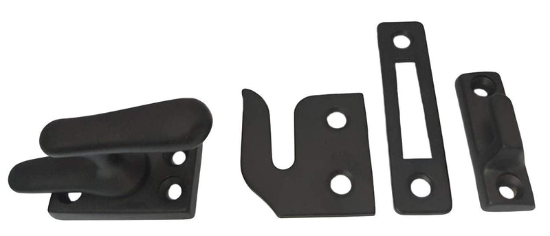 QCAA Solid Brass Casement Fastener Window Lock, Small, Matte Black, 1 Pack
