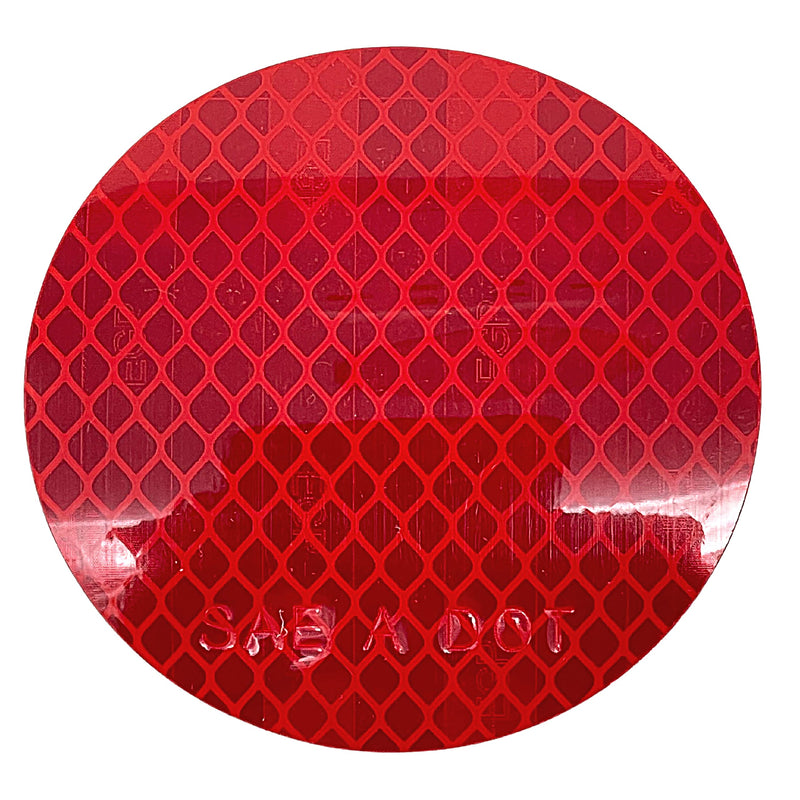 3" Inch Round DOT-SAE Amber/Red High Visibility Reflective Stick-On Prism Reflector | Strong Adhesive/Weatherproof | Trailer Camper RV Flatbed Fender Property Boat Marine (Red, Qty 24) Red