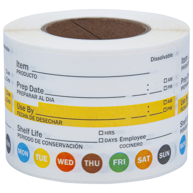  [AUSTRALIA] - L LIKED Dissolvable Label Shelf Life for Food Rotation Use by Stickers 2 x 3 Inch Roll of 250 Labels 2X3 Inches
